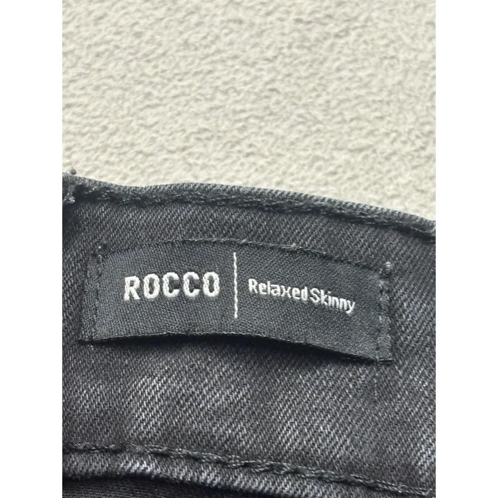 True Religion Rocco Relaxed Skinny Jeans Mens 33 Faded Black Flap Pocket Denim
